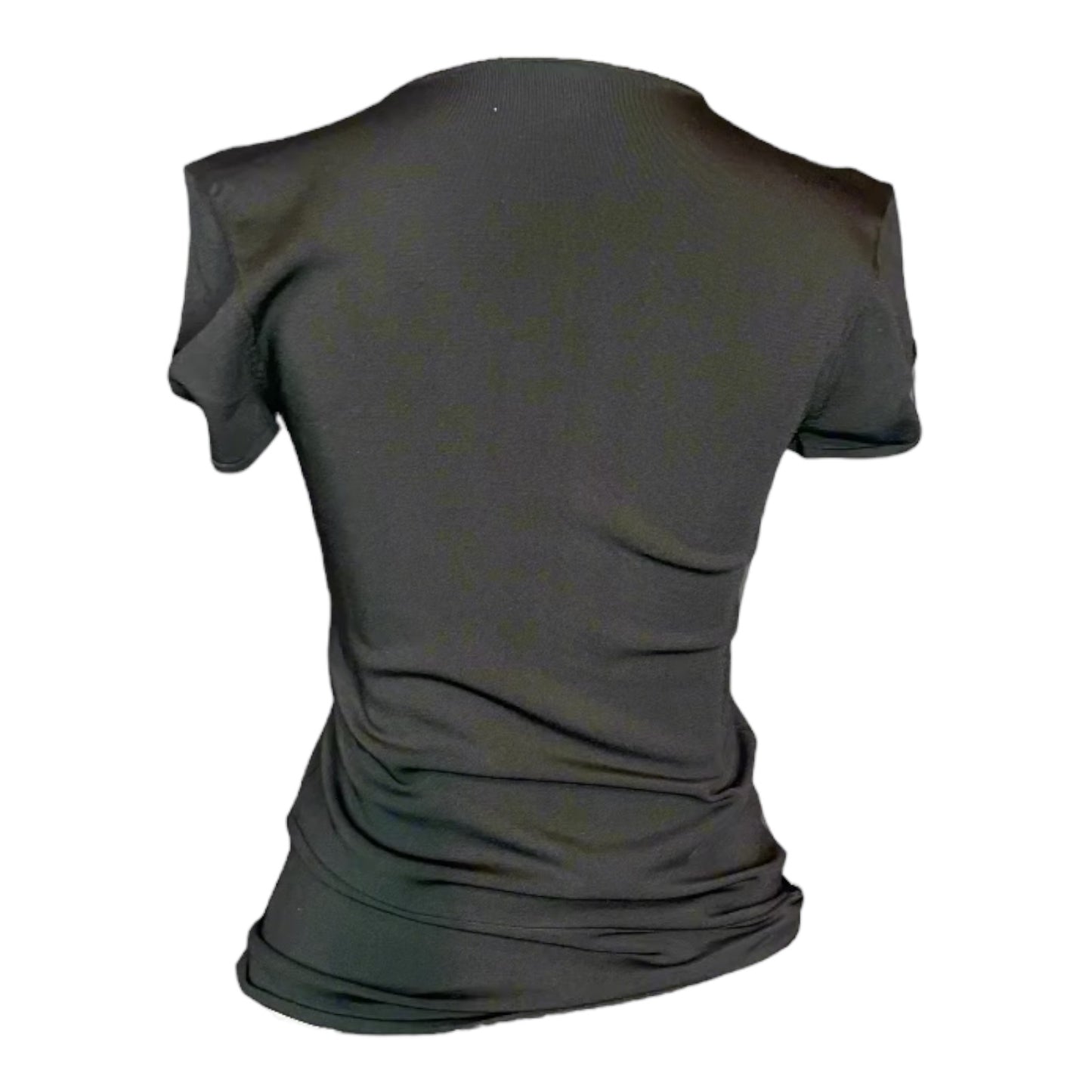 Gucci Black Twist Cap Sleeve Tee - Iconic Y2K