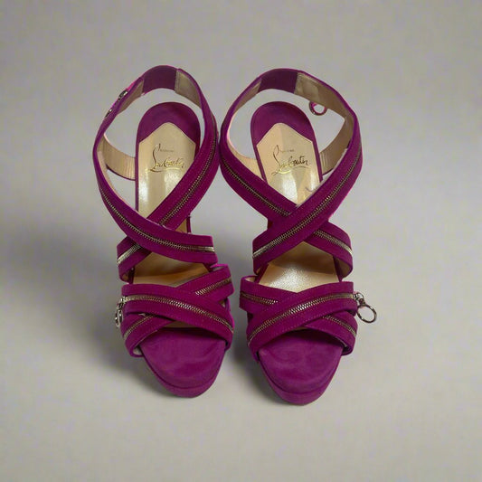 Christian Louboutin Purple Suede Rodita Sandals