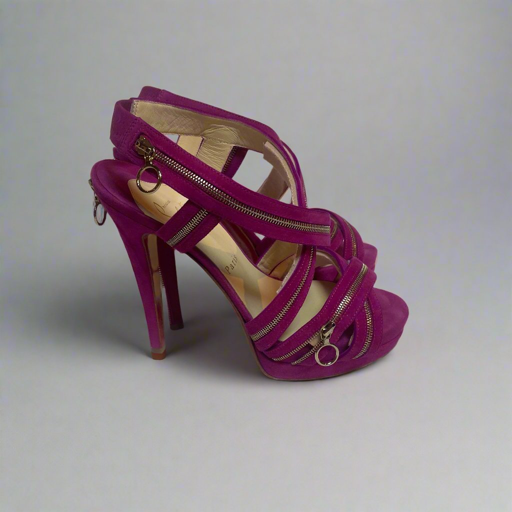 Christian Louboutin Purple Suede Rodita Sandals