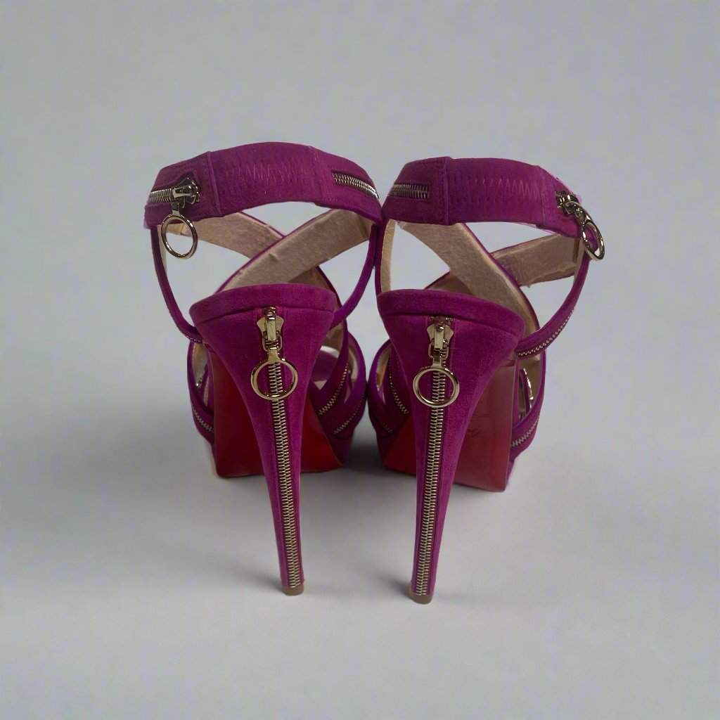 Christian Louboutin Purple Suede Rodita Sandals