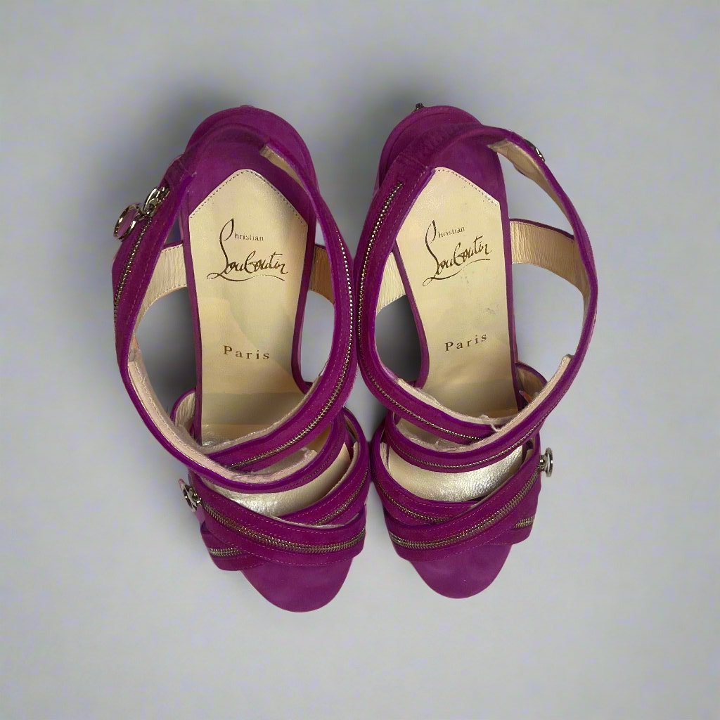 Christian Louboutin Purple Suede Rodita Sandals