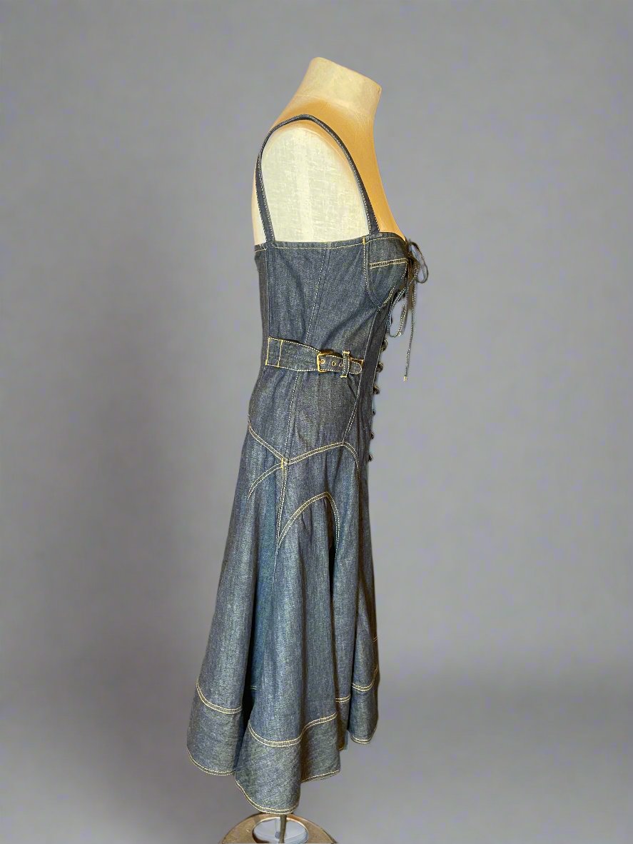 Dolce & Gabbana Corseted Denim Bustier Dress Y2K