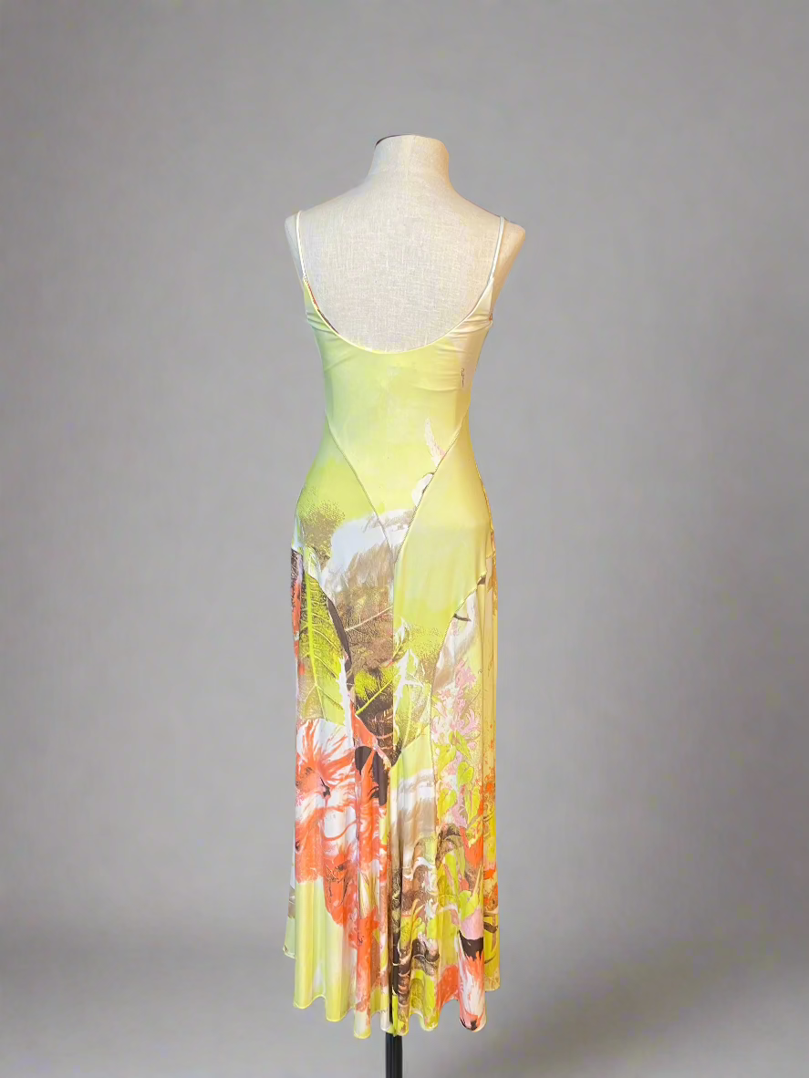 Roberto Cavalli Tropical Spaghetti Strap Dress