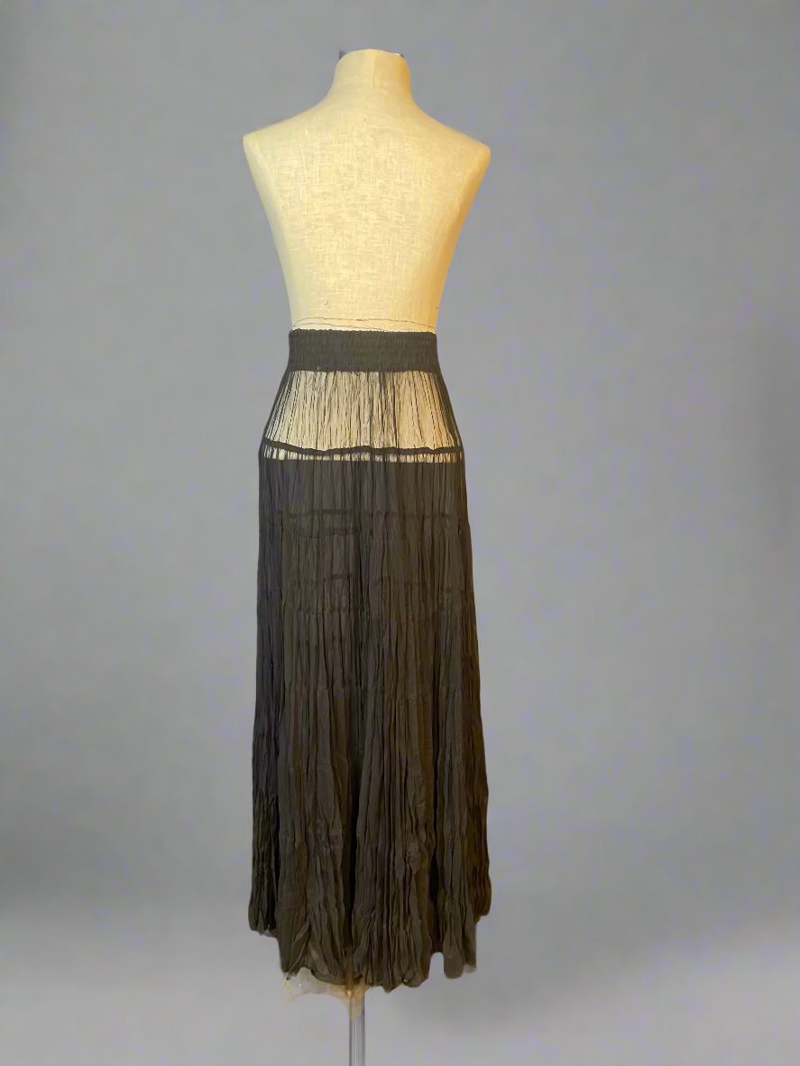 Sheer Tiered Maxi Skirt