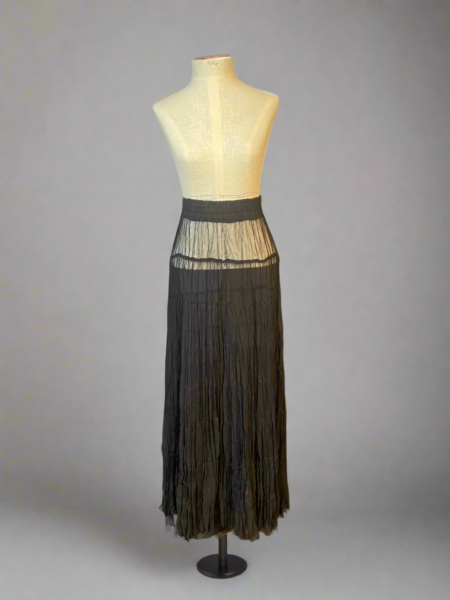 Sheer Tiered Maxi Skirt