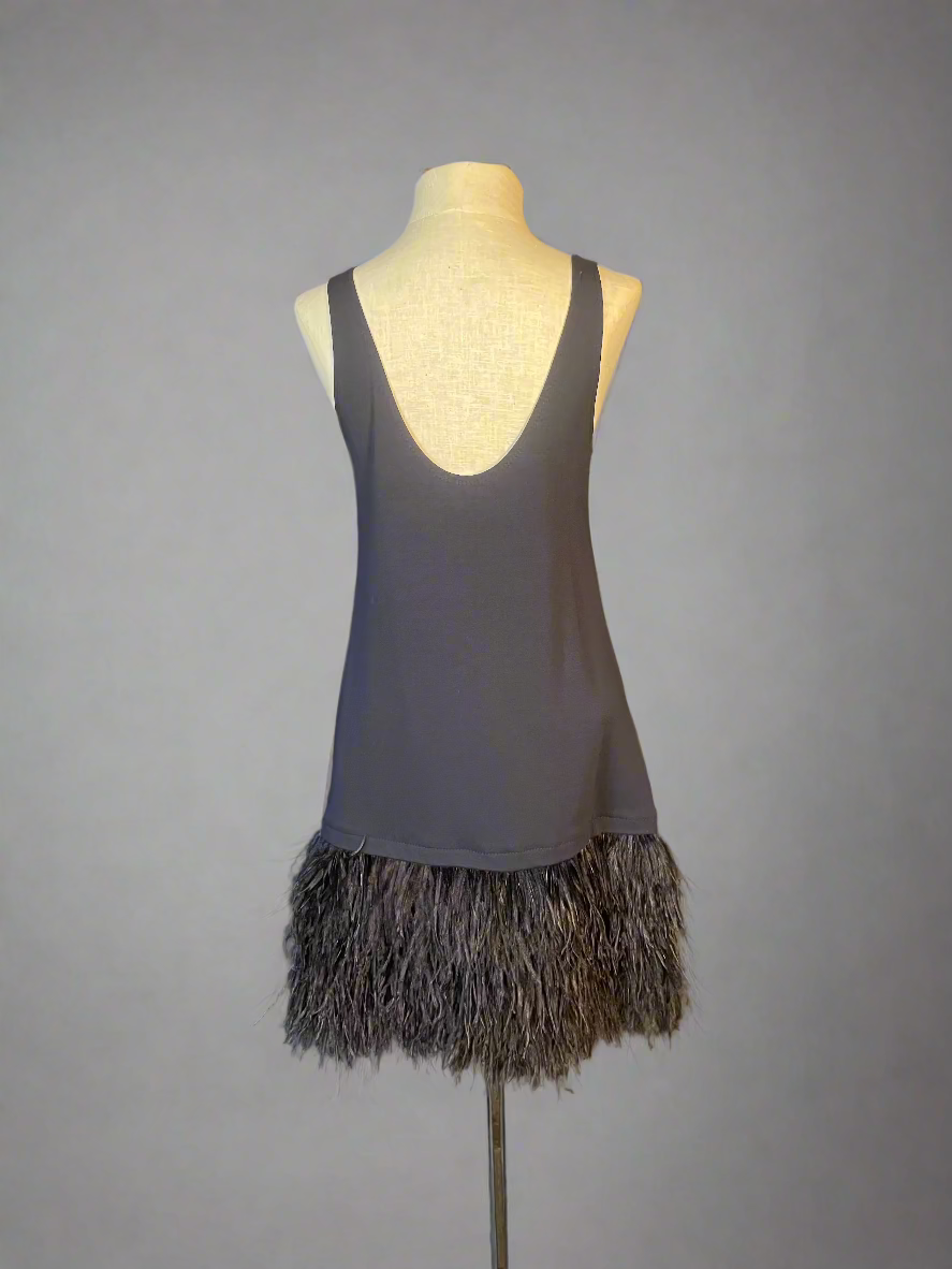 Theory Feather Trim Tank Dress