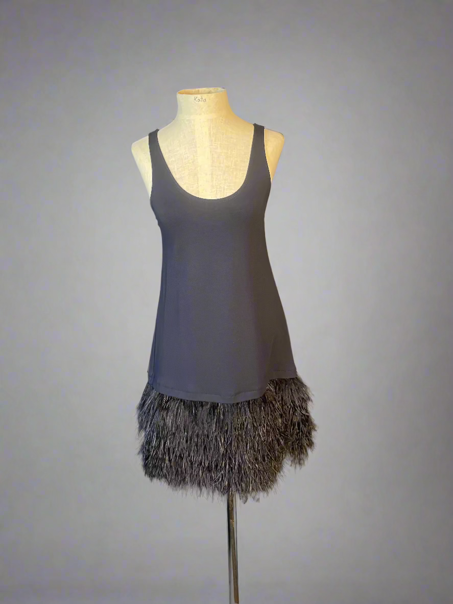 Theory Feather Trim Tank Dress