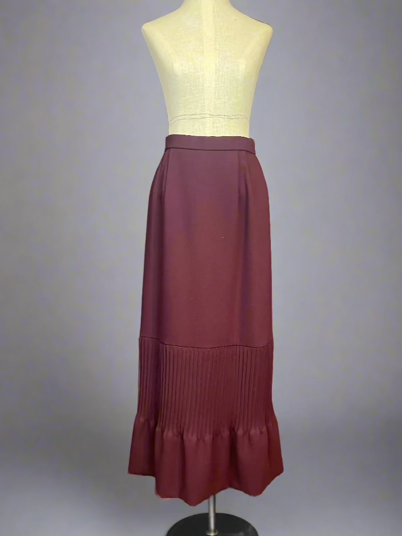 Patricia Rhodes Couture Floor Length Pleated Detail Straight Skirt