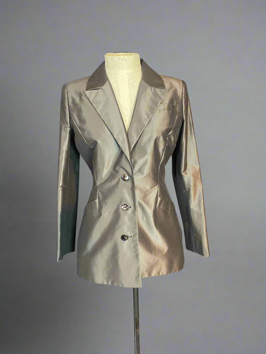 Patricia Rhodes Couture Grey Taffeta Suit Coat