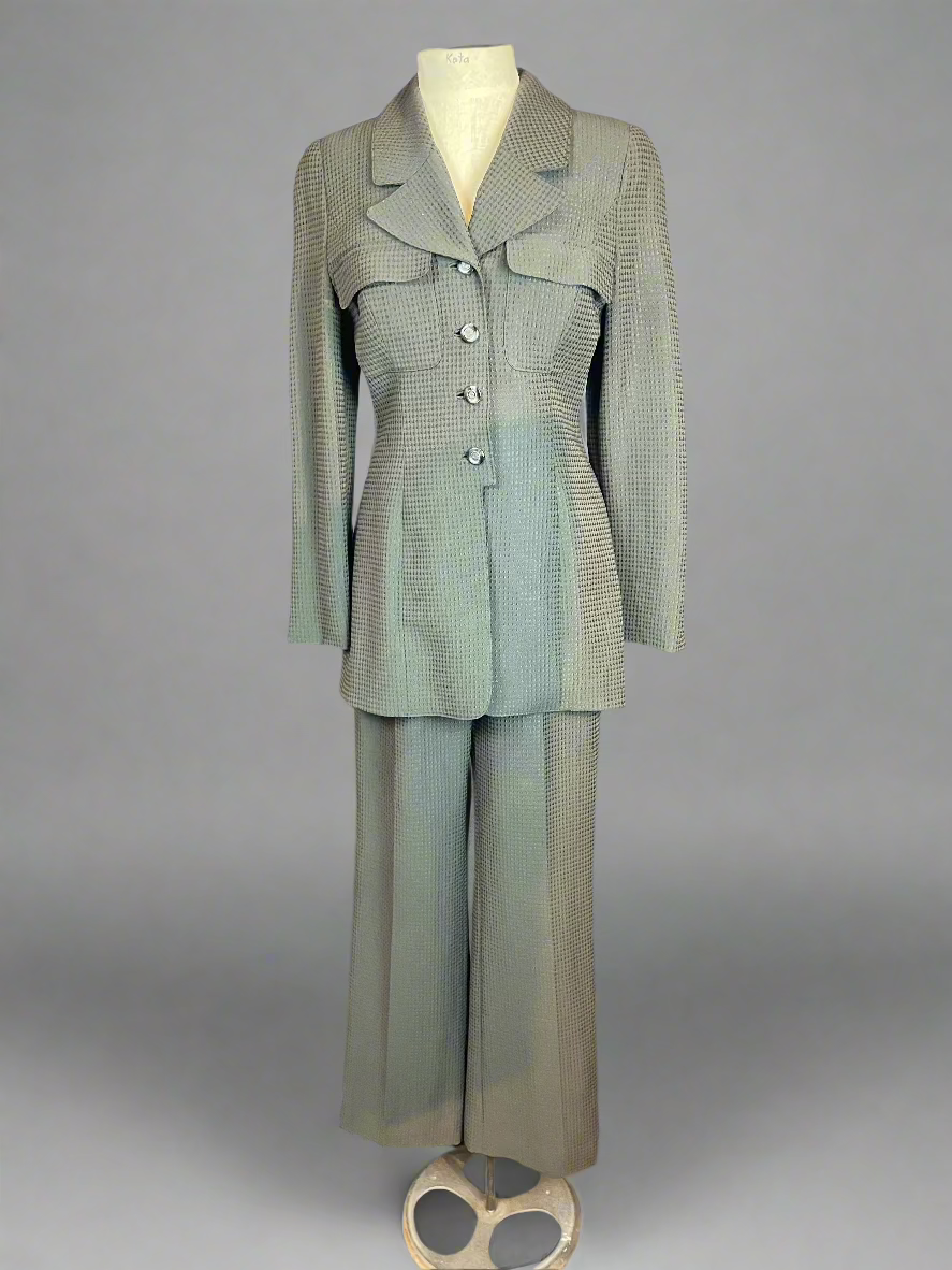 Patricia Rhodes Couture Grey Checked Power Suit