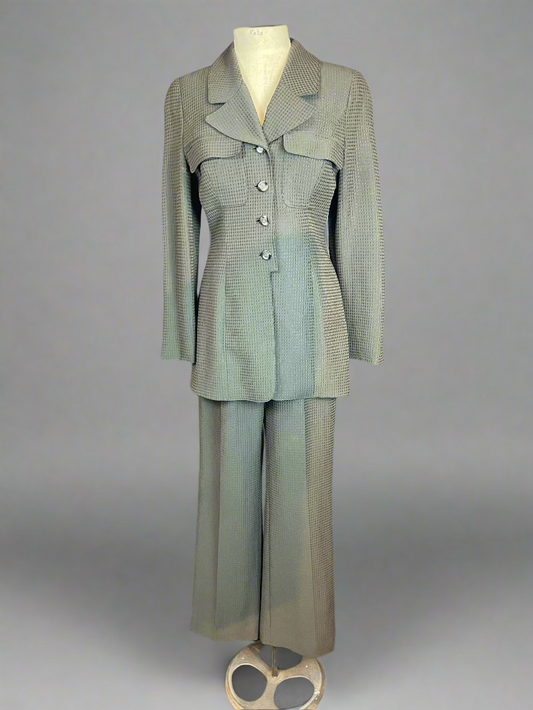 Patricia Rhodes Couture Grey Checked Power Suit