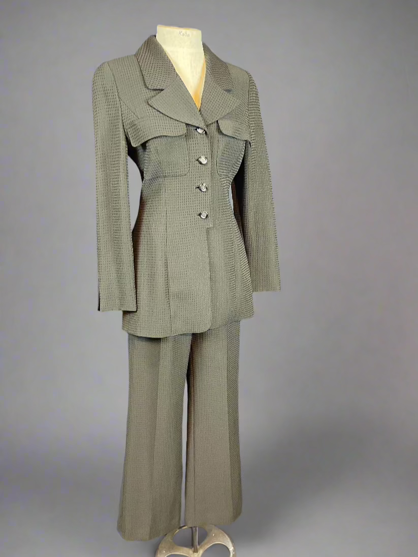 Patricia Rhodes Couture Grey Checked Power Suit