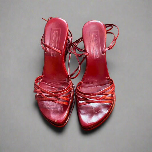 Roberto Del Carlo	Red Strappy Wedge