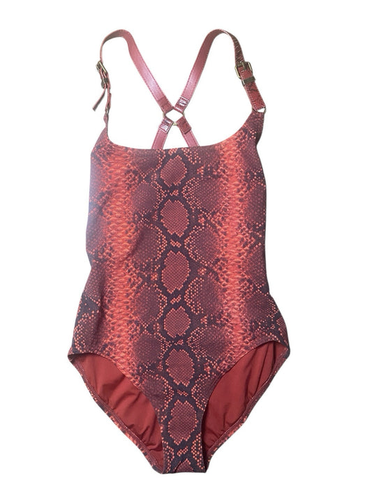 $495 MICHAEL KORS Luxe Collection 10 Red Python Snake Print OnePiece Swimsuit